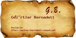 Gürtler Bernadett névjegykártya